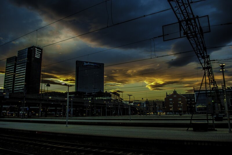Train Station at Dusk — Dark Blue