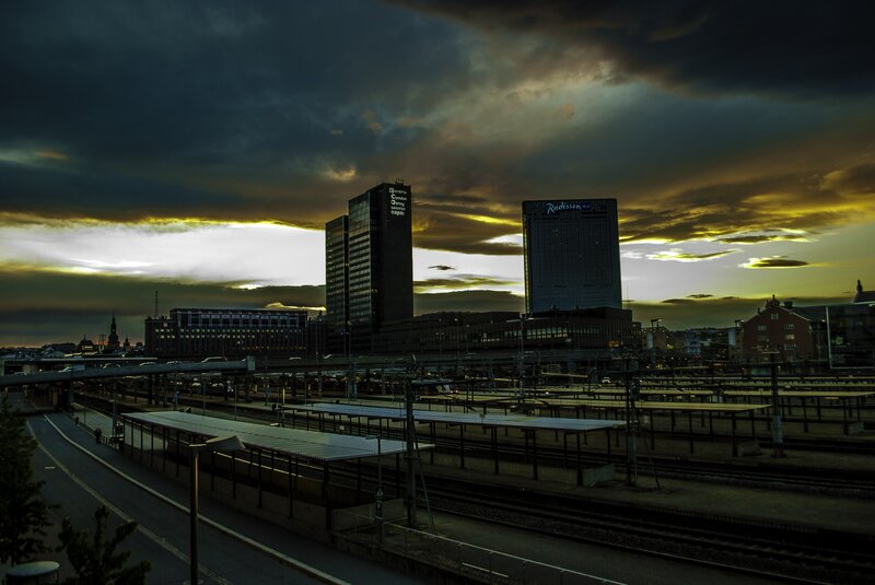 Train Station at Dusk — Dark Gray