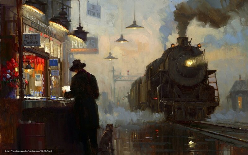 Train station at dusk
