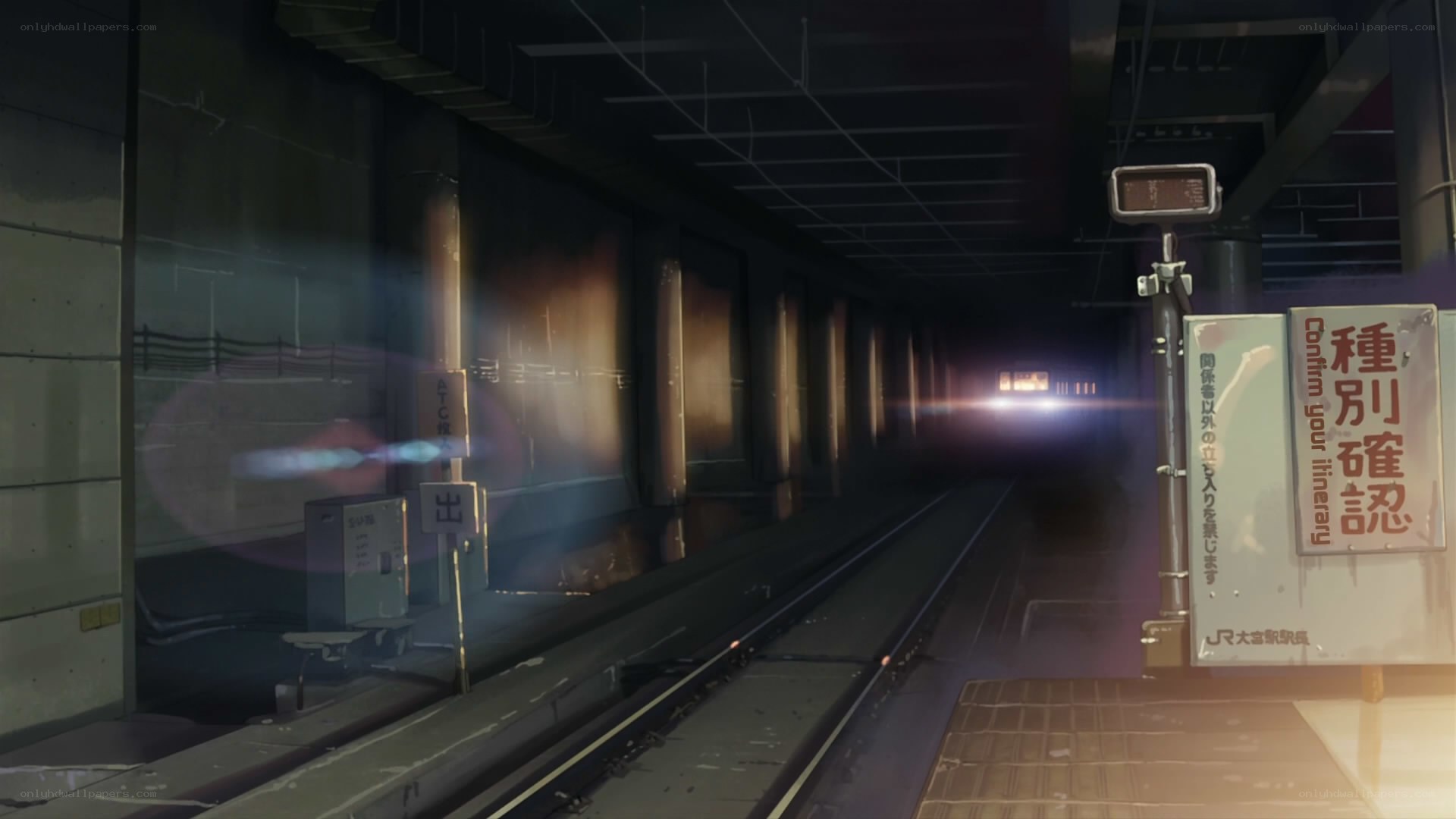 Train station at night