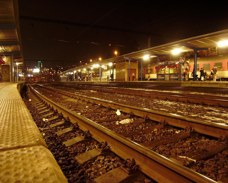 Train Station at Night — Yellow