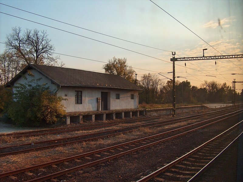 Train station at sunset