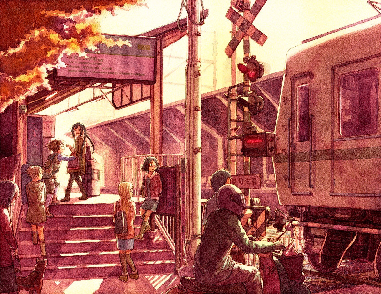 Train station at sunset