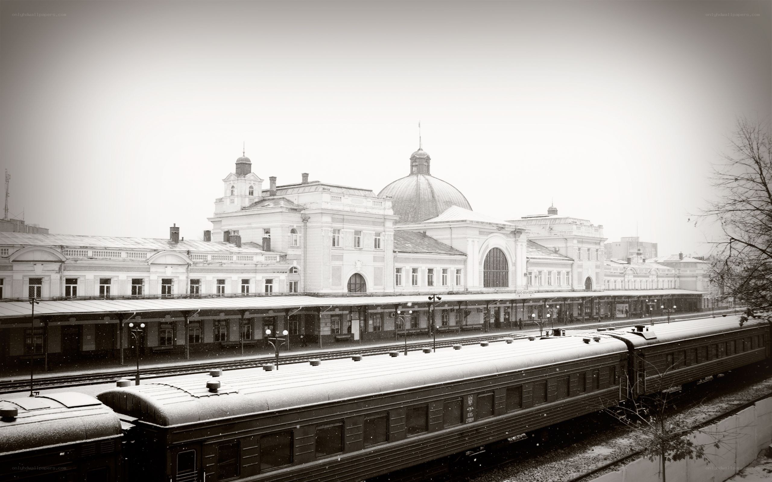 train station in winter