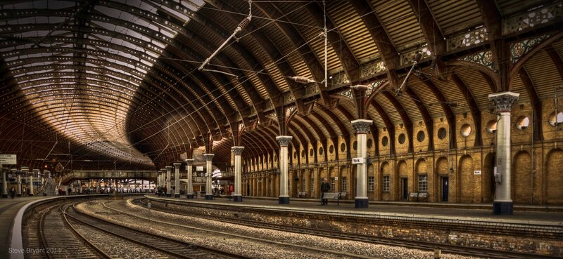 Train Station Interior — Brown, Dramatic