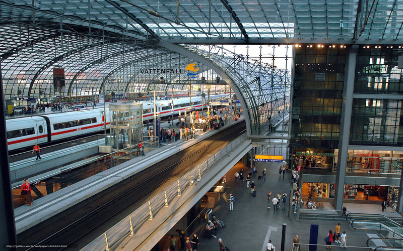 Train Station Interior — Gray, Busy