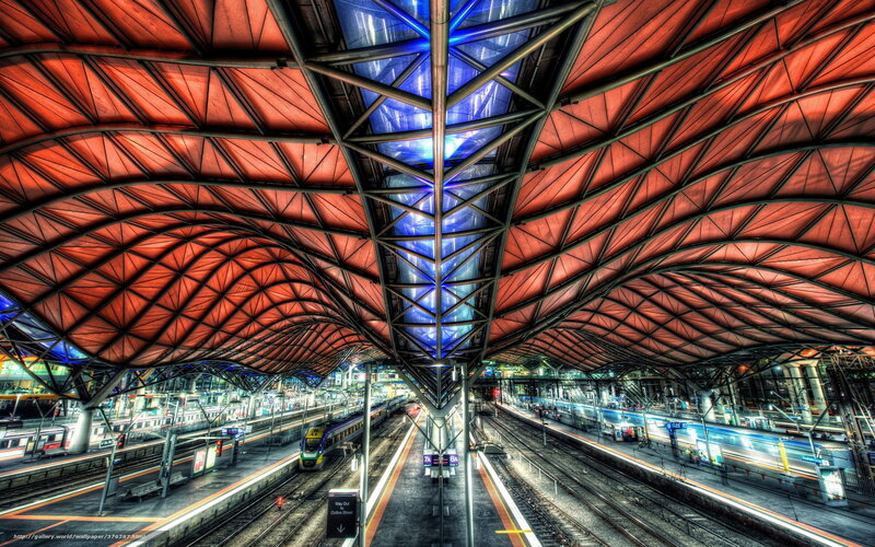 Train Station Interior — Red