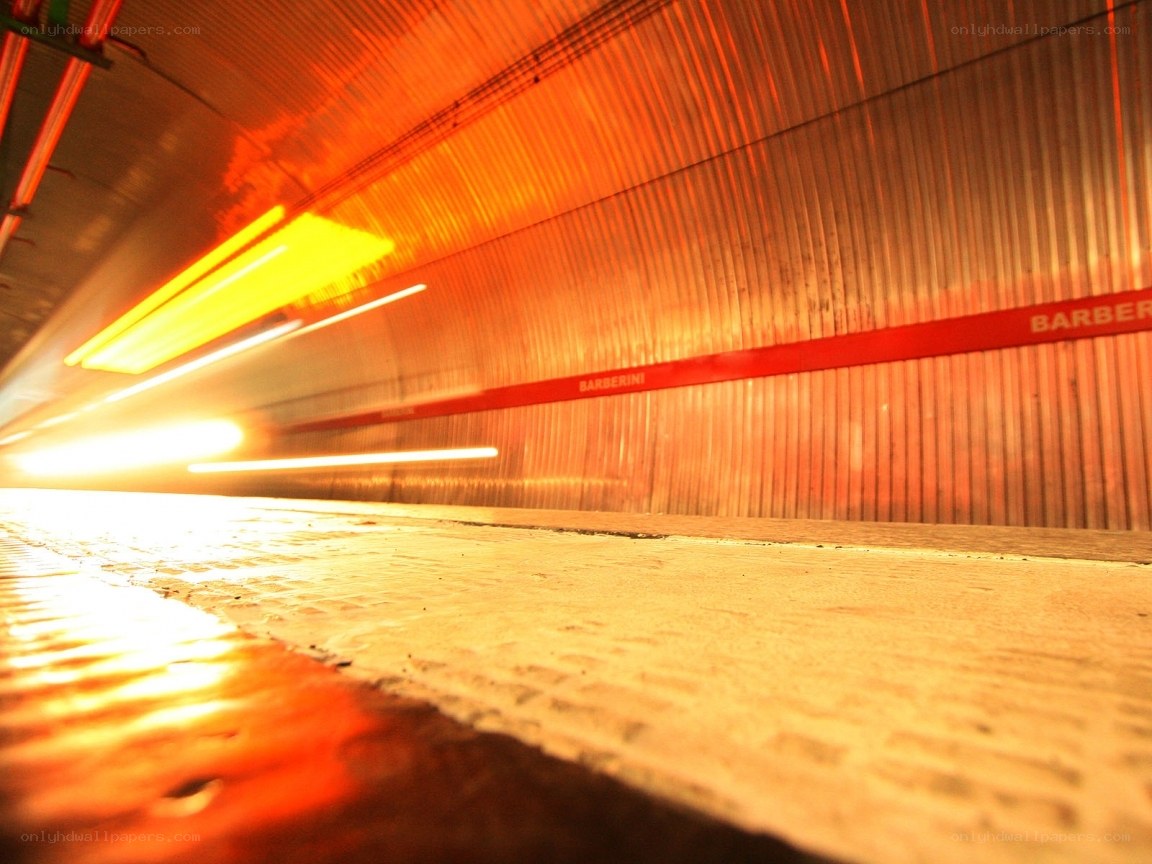 Train station light streaks