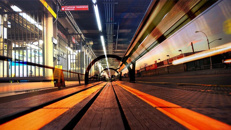 Train station motion blur