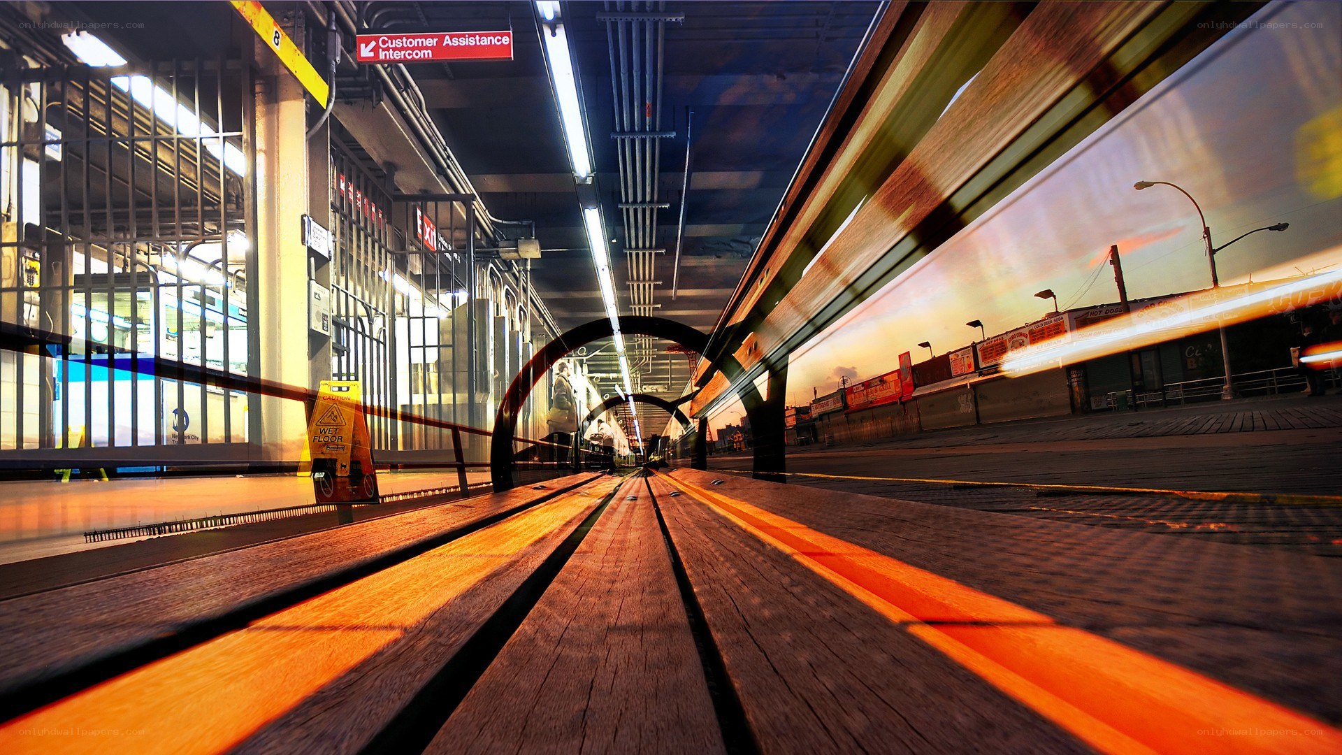 Train station motion blur