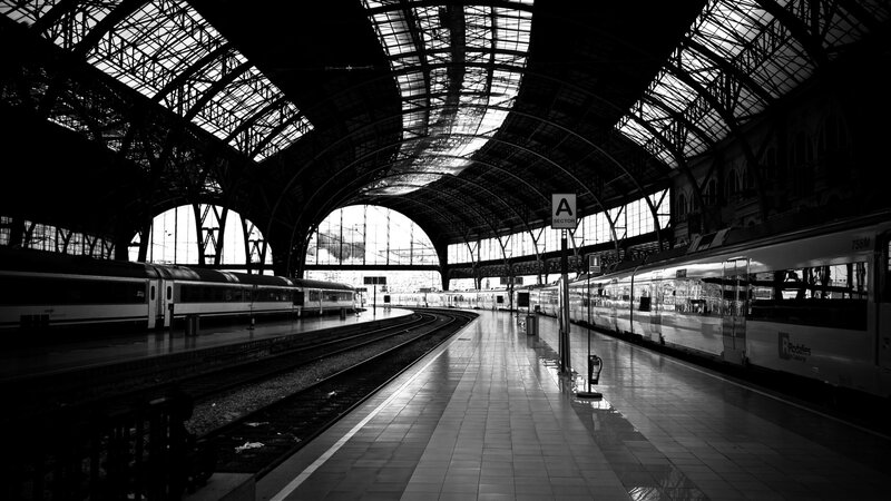 Train Station Platform — Black, Dramatic
