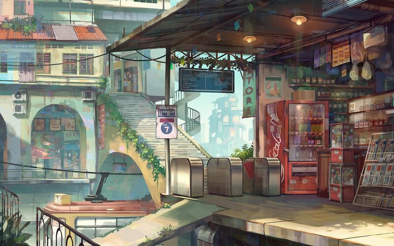Train Station Platform — Green