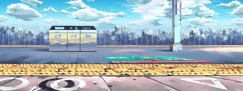 Train station platform scene