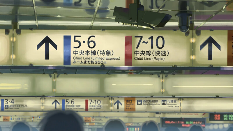 Train station platform signs