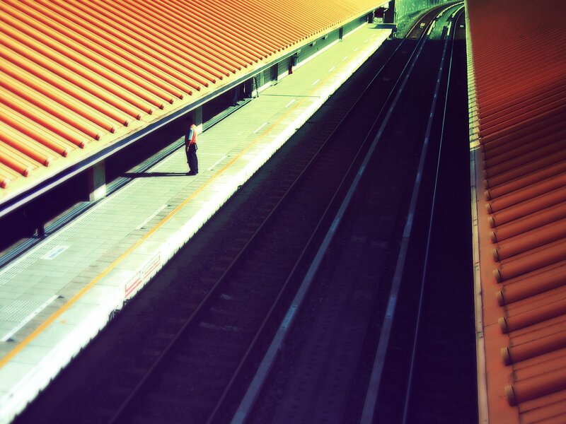 Train station platform view