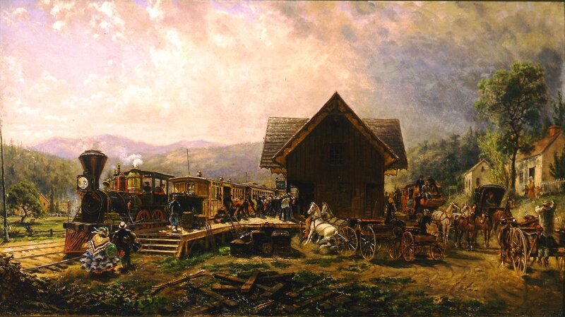 Train Station Scene — Brown, Dramatic