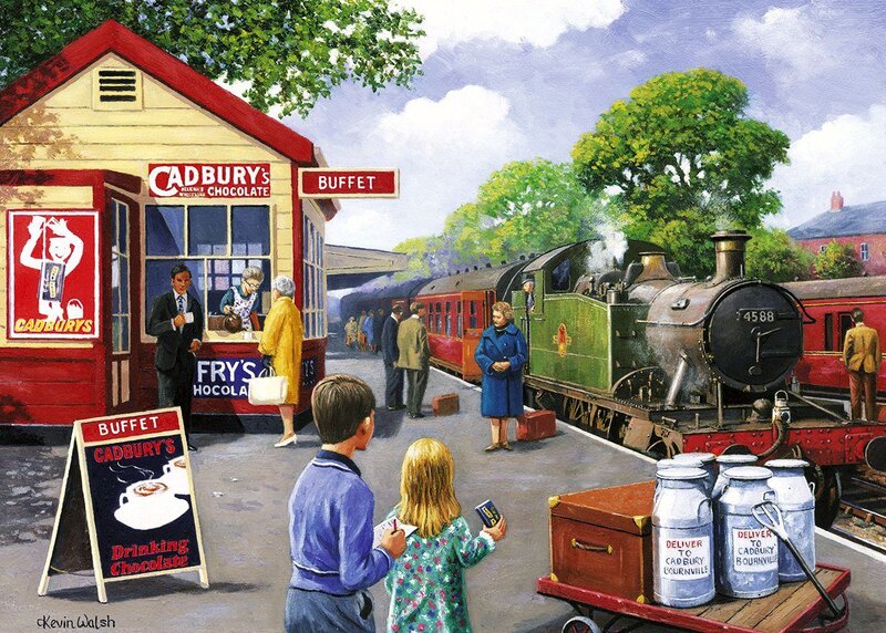 Train Station Scene — Green, Nostalgic
