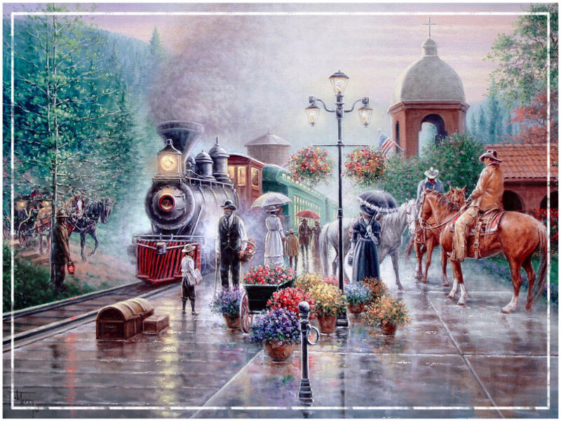 Train Station Scene — Green