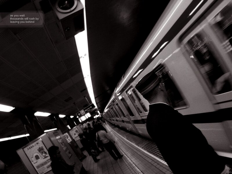 Train station waiting scene