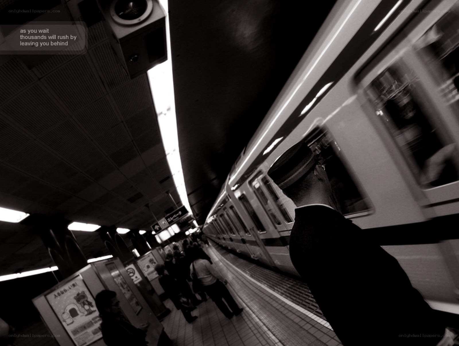 Train station waiting scene