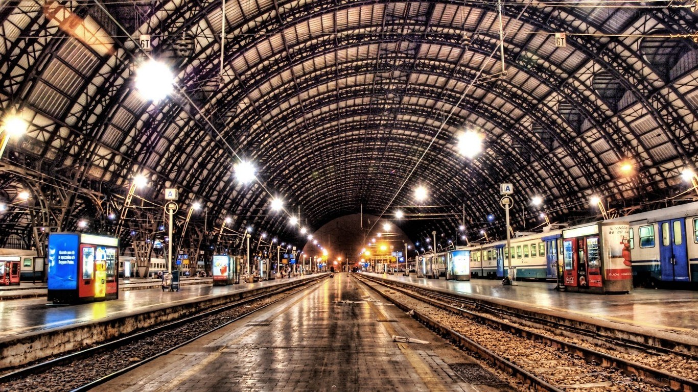 train station with arched roof