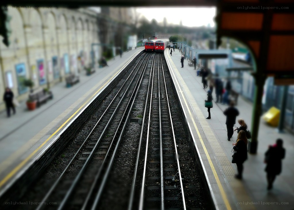 train station with red trains