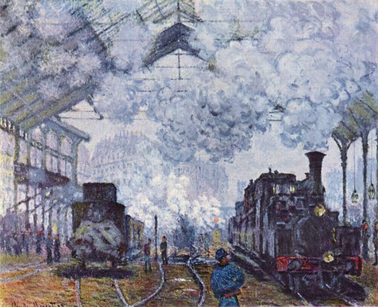 Train Station with Steam Trains