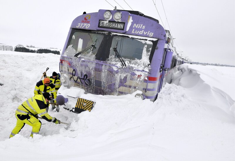 Train Stuck in Snow