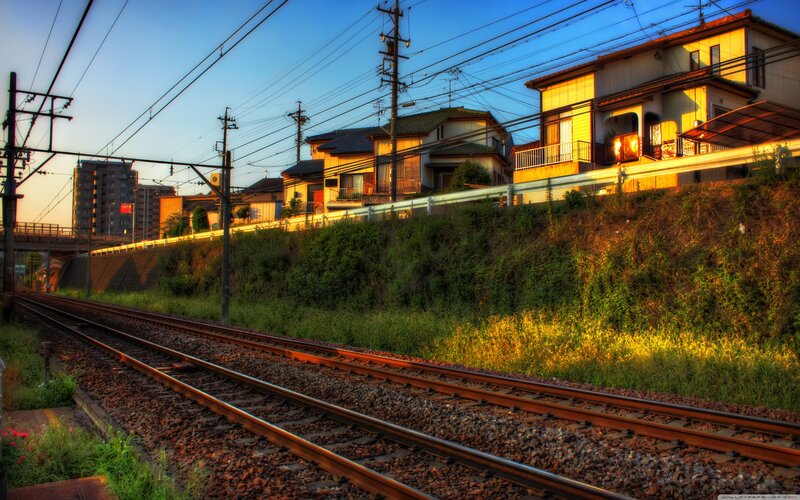 Train Tracks and Houses