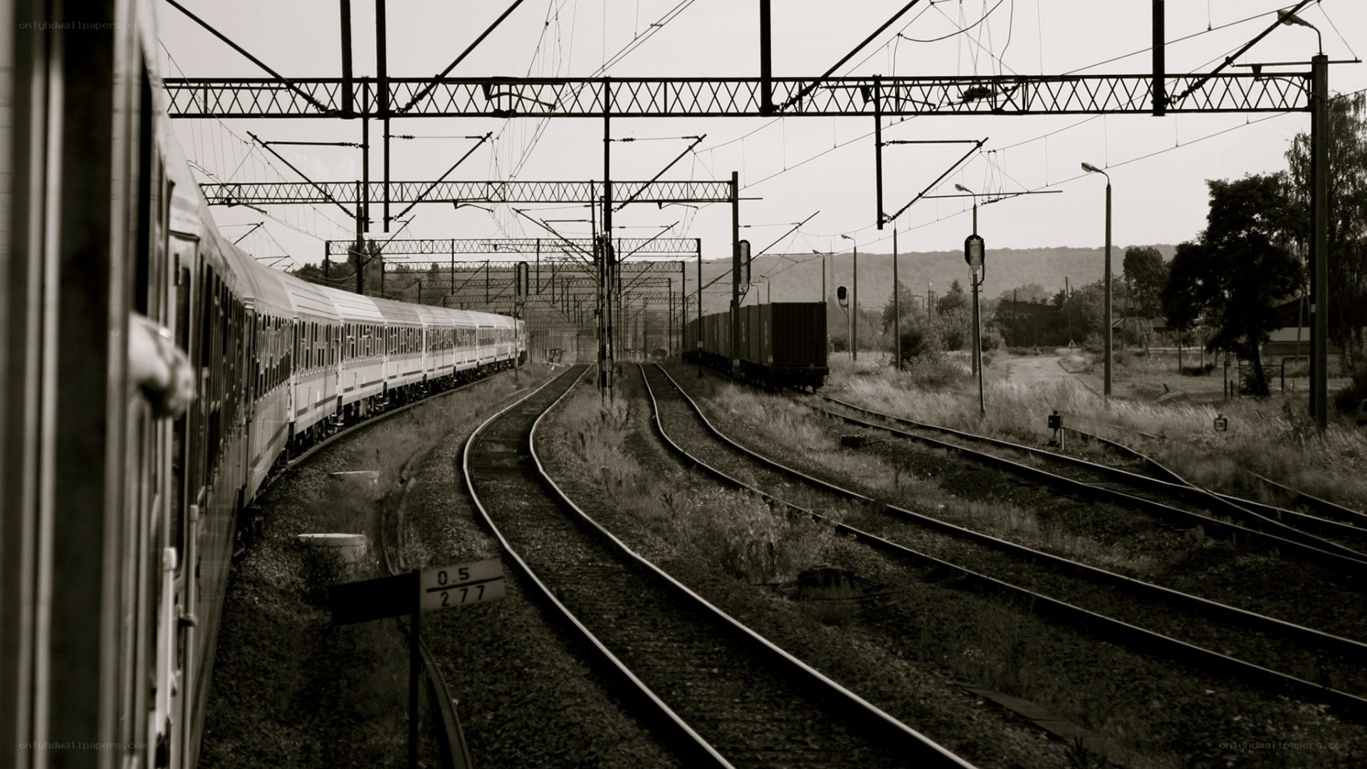 Train tracks at a railway station