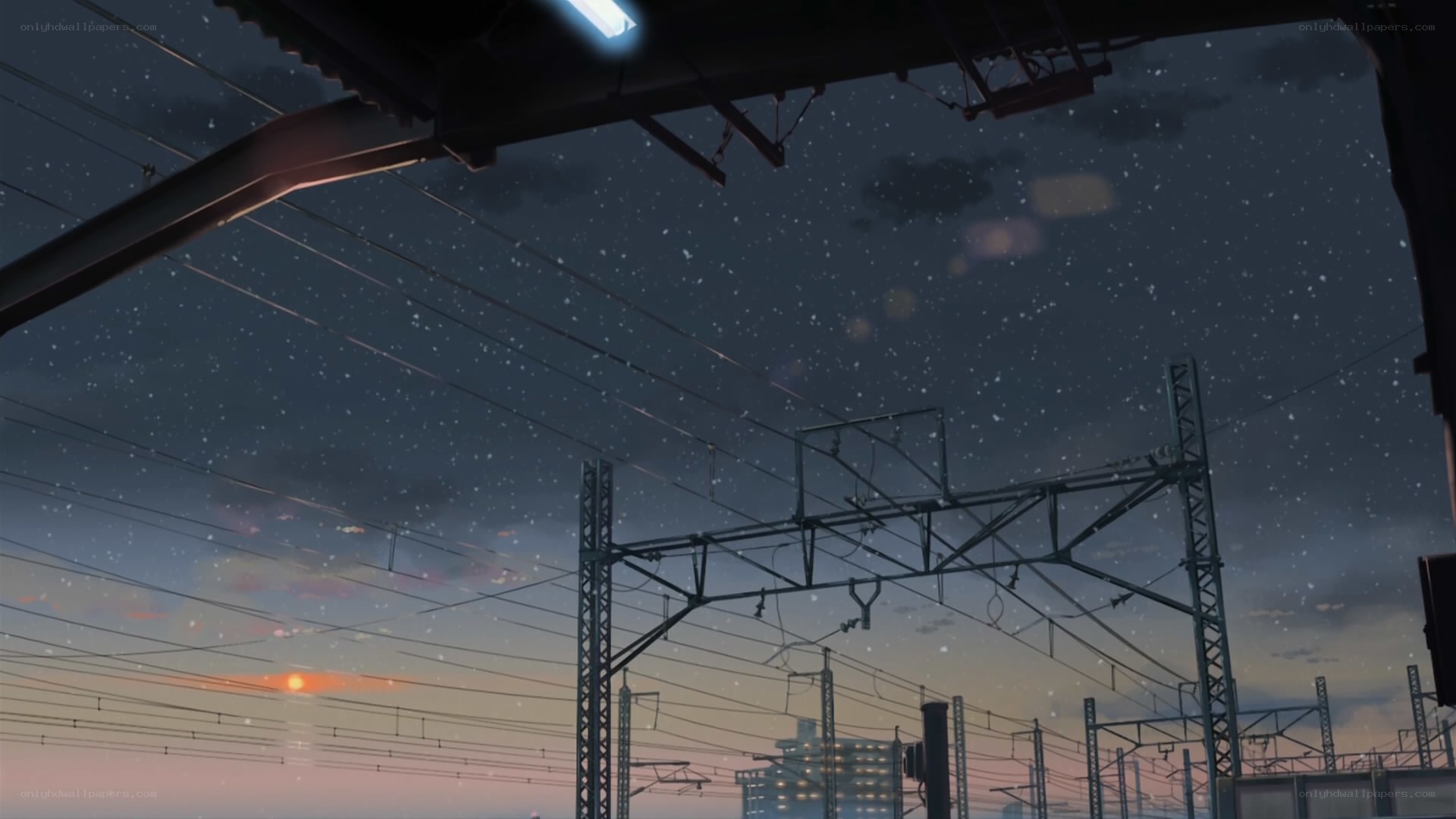 Train tracks at dusk