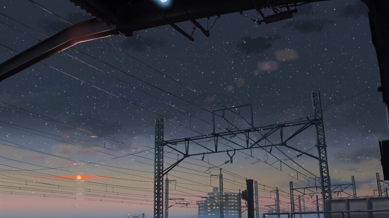 Train Tracks at Dusk — Purple