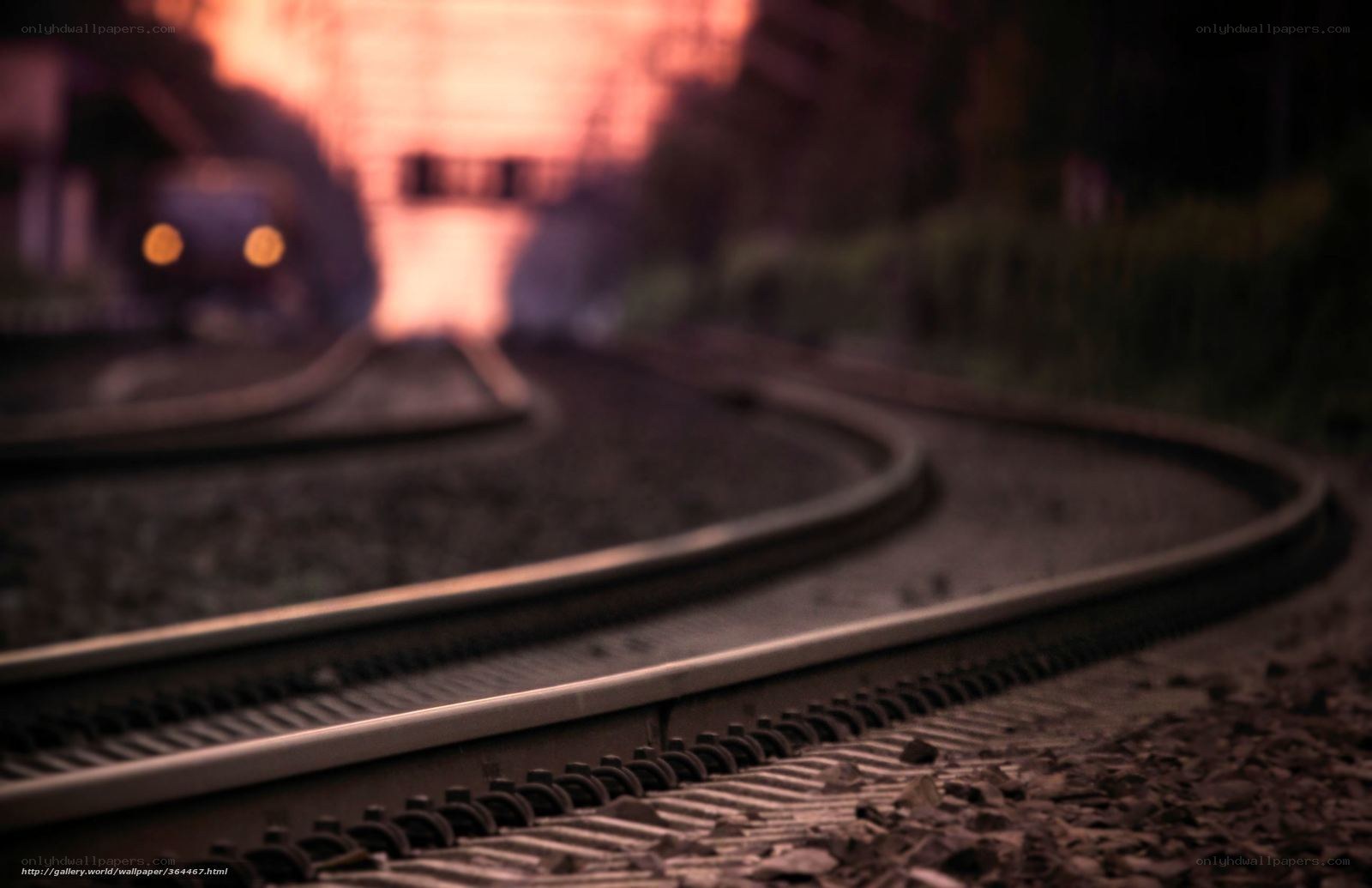 Train tracks at dusk
