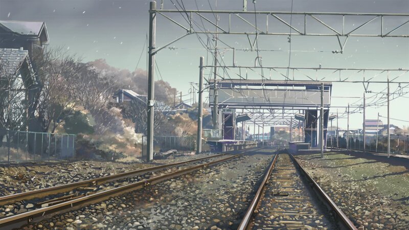 Train Tracks at Station — Gray, Serene