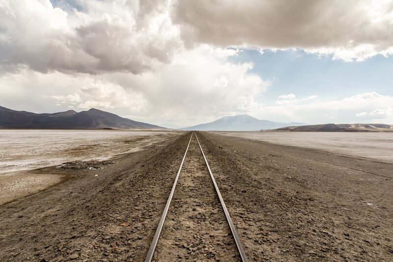 Train Tracks in Desert