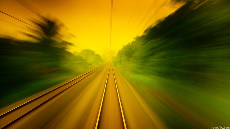 Train Tracks in Motion — Yellow