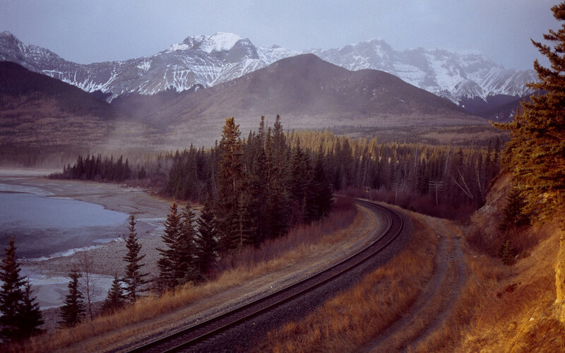 Train Tracks in Mountains