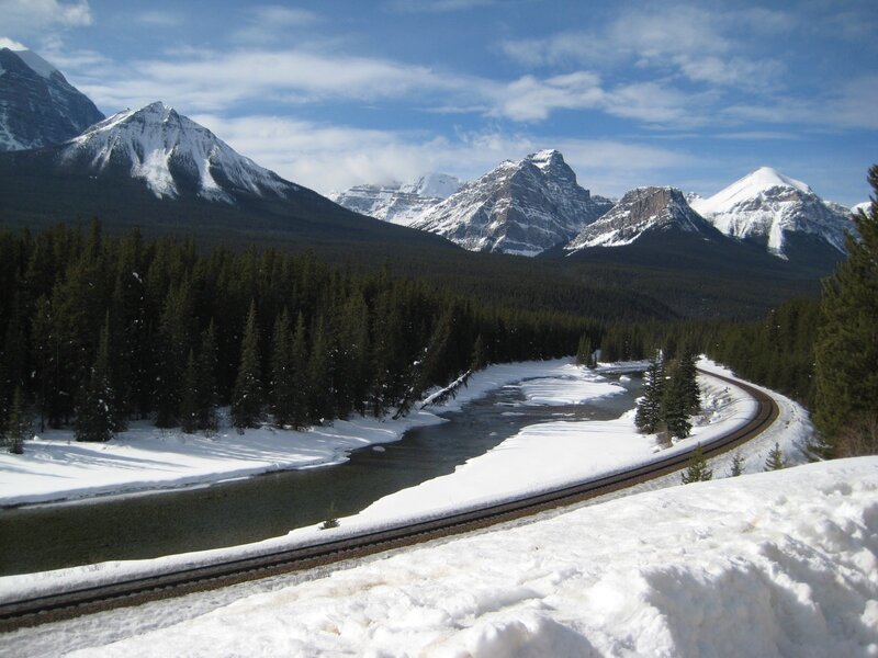 Train Tracks in Snow — White, Serene, Winter, Photograph