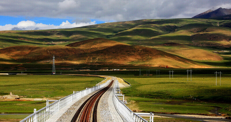 Train Tracks on Bridge — Green