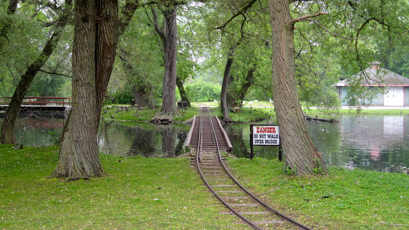 Train Tracks over Pond