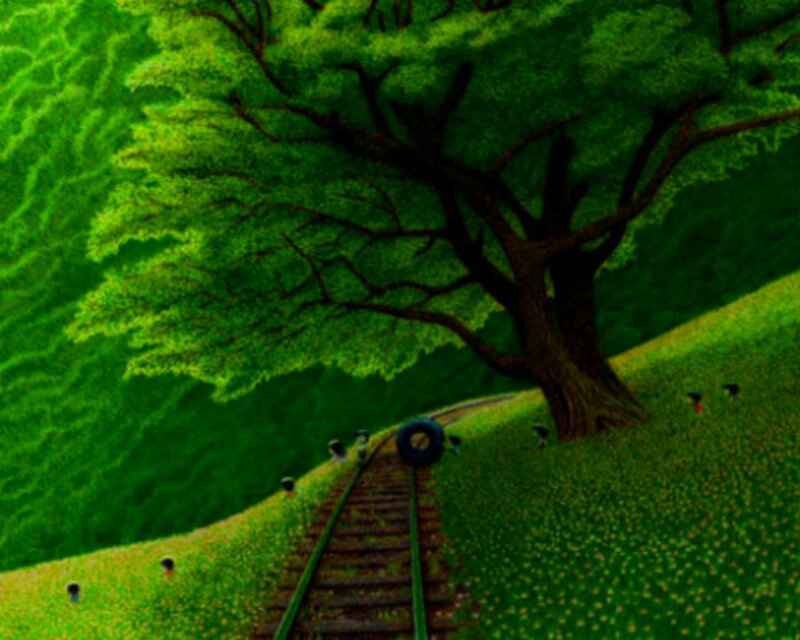 Train Tracks under Tree