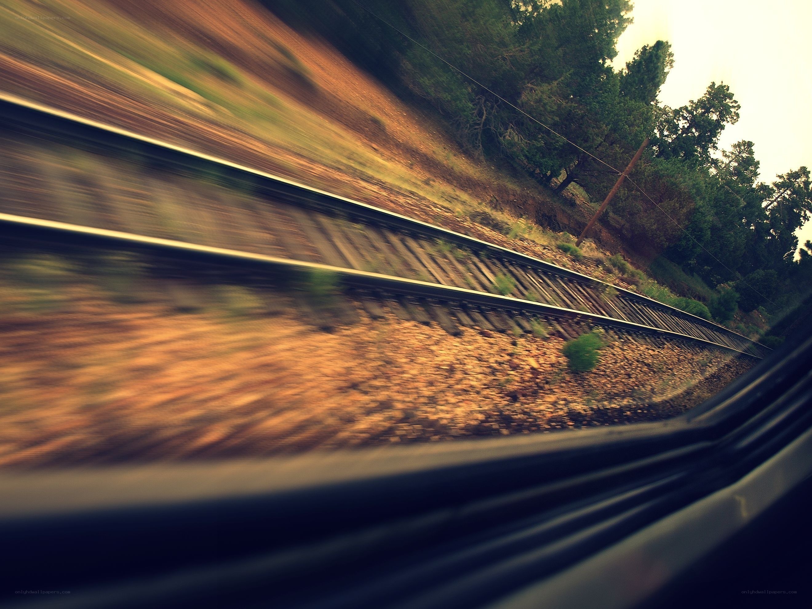 train travel motion blur