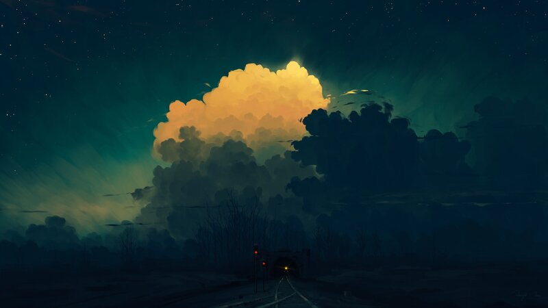 Train Tunnel at Night