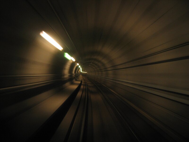 Train Tunnel Interior — Black, Dark