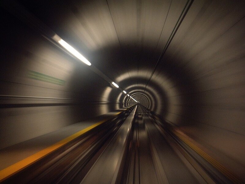 Train Tunnel Interior — Gray