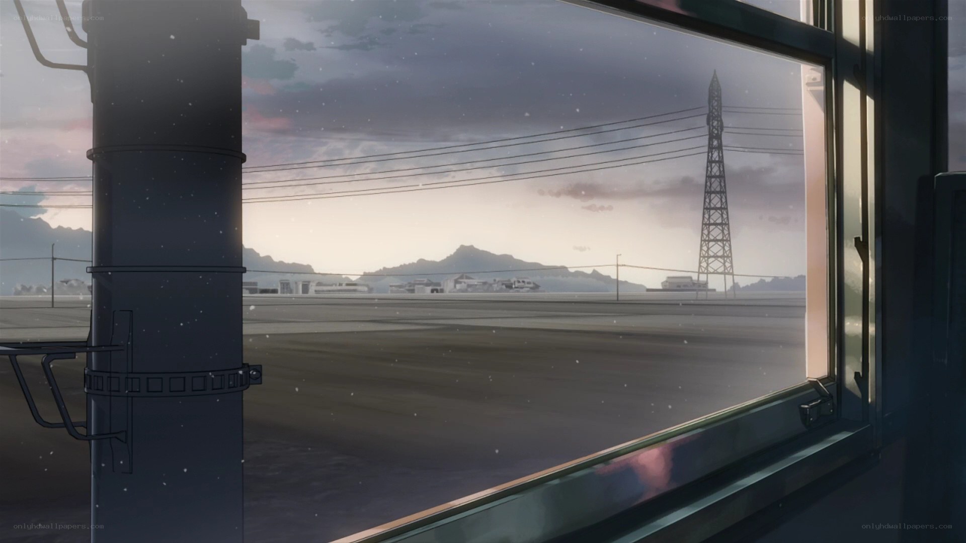 train window view at dusk
