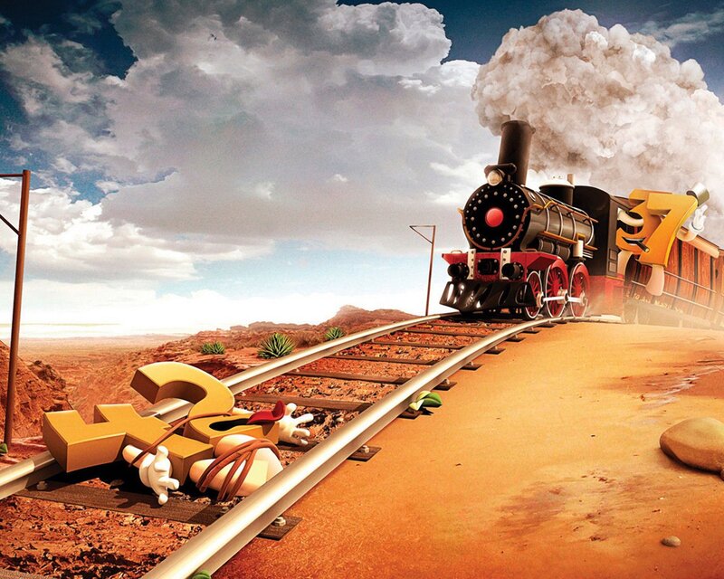 Train with animated numbers