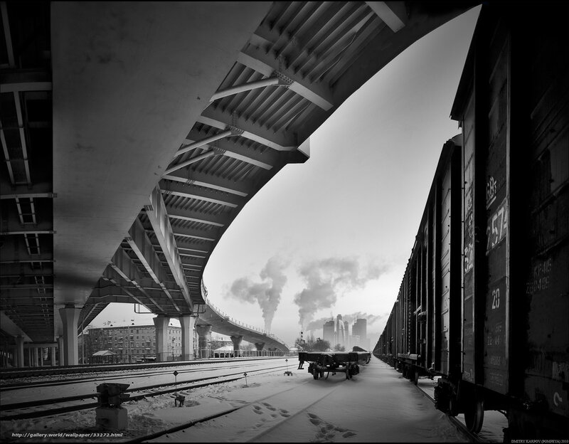 Train yard under overpass