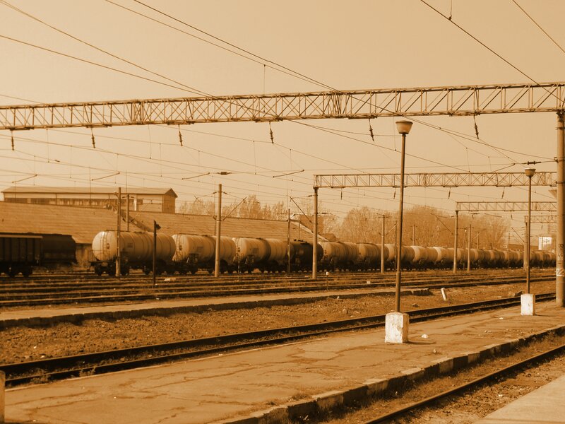Train Yard with Tank Cars
