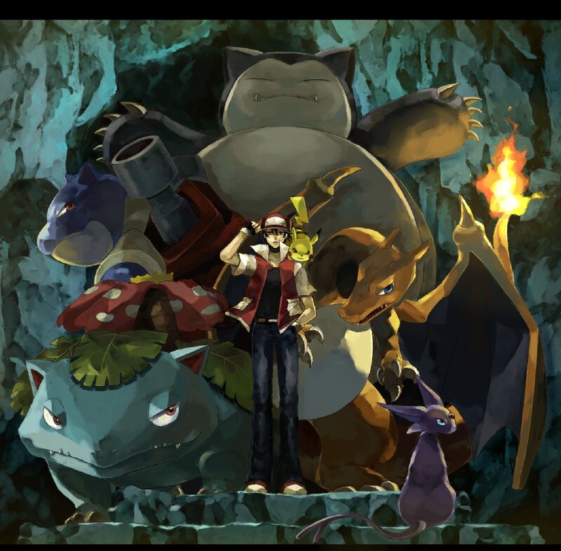 Trainer with Pokémon — Blue